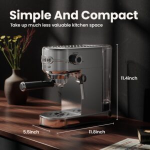 ماكينة صنع قهوة إسبريسو بقوة 20 بار مع عصا بخار رغوية