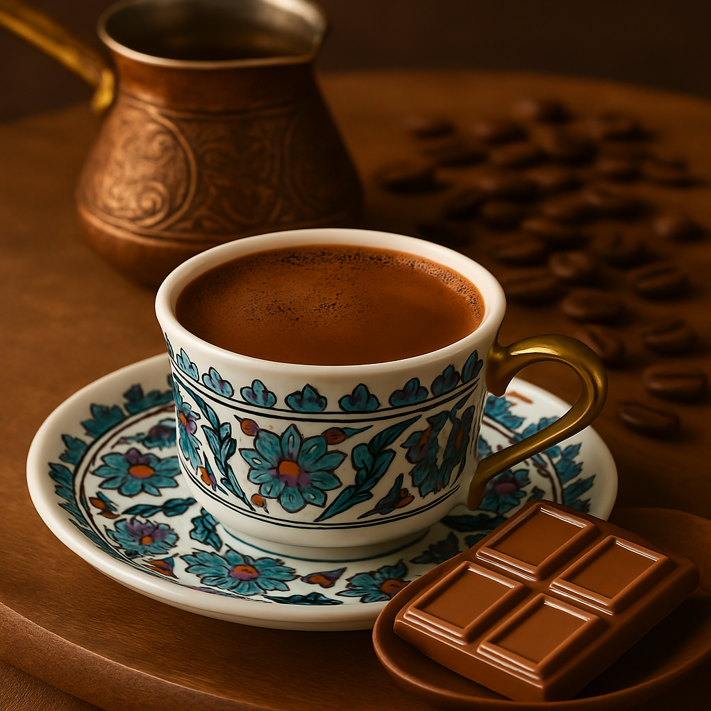 القهوة التركية بالشوكولاتة – لقاء الكاكاو والعمق التركي