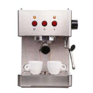 ماكينة إسبريسو مزدوجة بتحكم يدوي وتصميم كلاسيكي